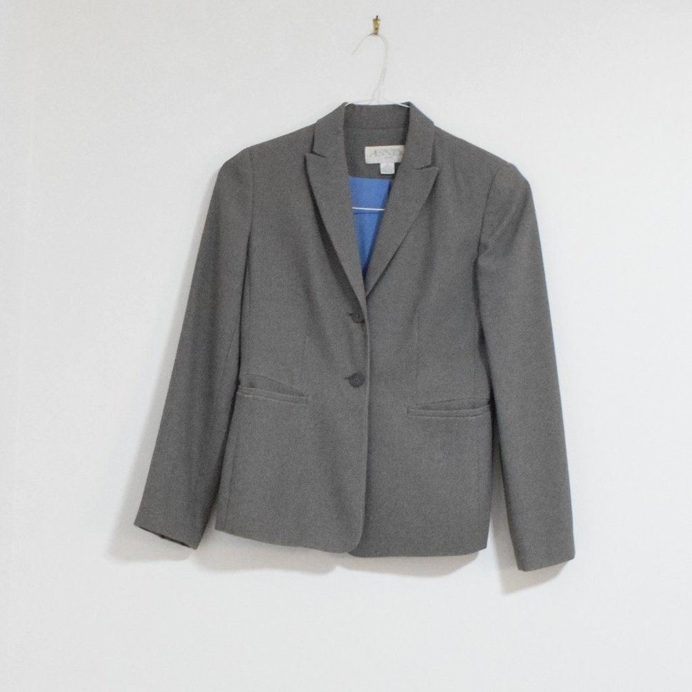 ANNEX Vintage Grey Double Lapel Two-Button Blazer | Size 0P